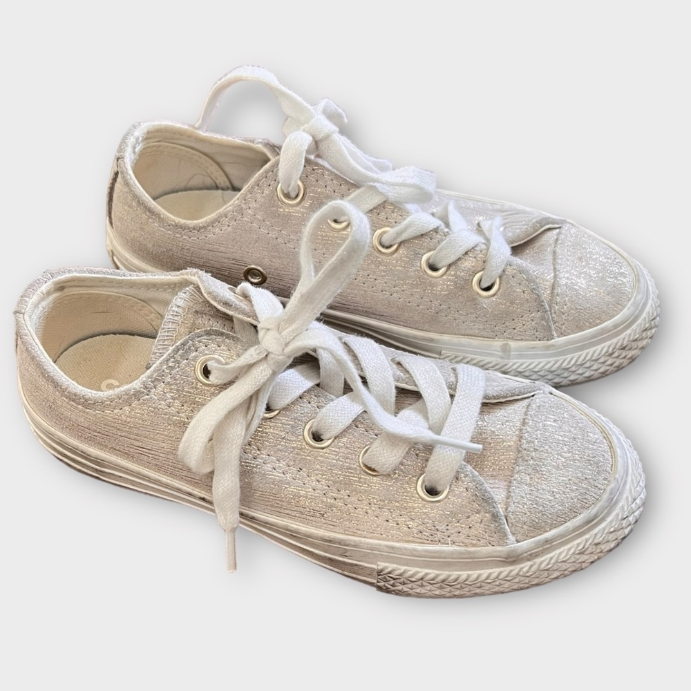 Converse Chuck Taylor All Star Egret Gold Metallic Low Top Size 12 Sneakers